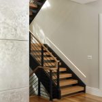 Meridian Homes - Custom Home Modern Staircase & Art Wall
