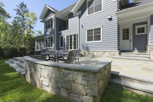 Meridian Homes - Rear Patio with retaining wall