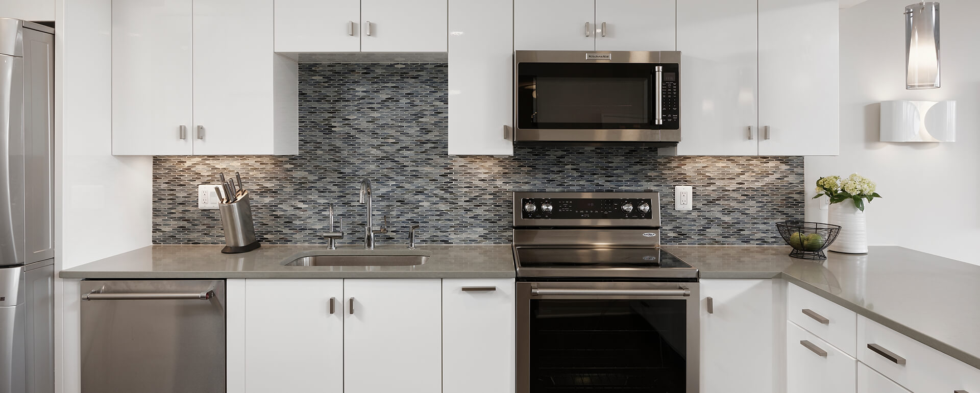 Meridian Homes Headers- White kitchen for condo video