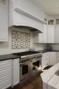 Arts And Crafts Styling With A Modern Flair In Bethesda - Kitchen Stove and Backsplash