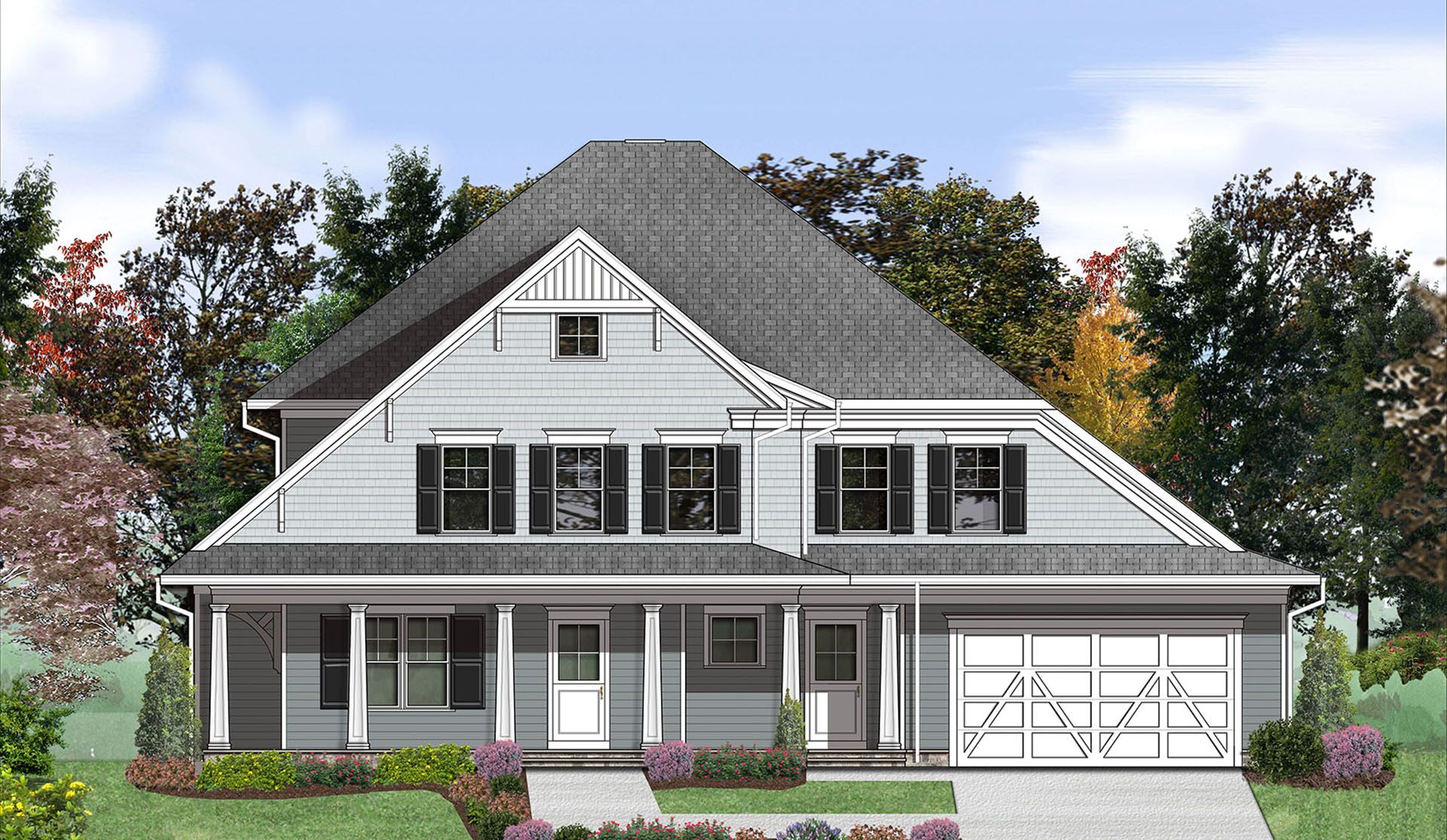 Meridian Homes – 10006 Broad St Bethesda – Front Elevation